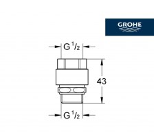 MEDIDAS RACOR MACHO-HEMBRA 1/2" GROHE